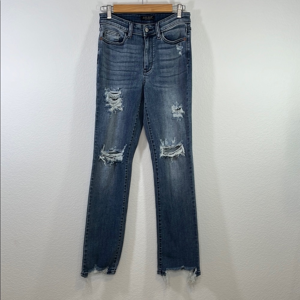 Judy Blue Distressed Straight Jeans size 5/27 Women’s Jeans - Picture 2 of 10